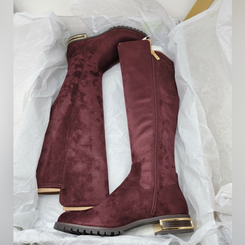 ‼️SOLD ‼️Michael Kors Alicia Merlot Suede Over-The-Knee Boots Size 8.5